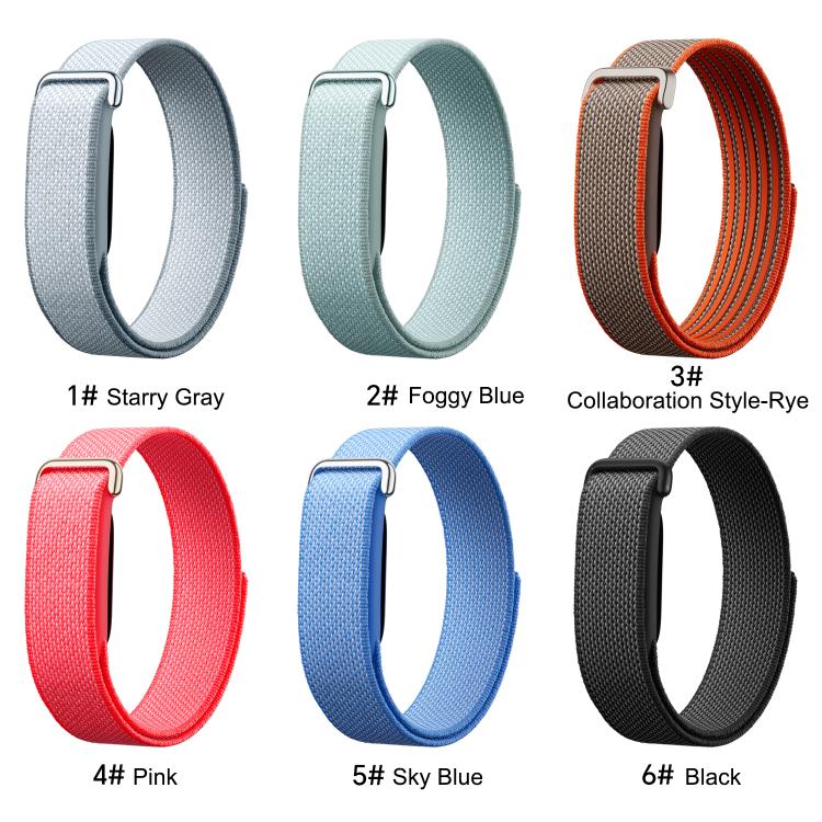 Nylon Braided Hook and Loop Fastener Watch Band, For Google Fitbit Air