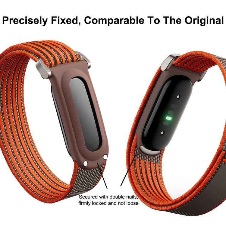 Nylon Braided Hook and Loop Fastener Watch Band, For Google Fitbit Air