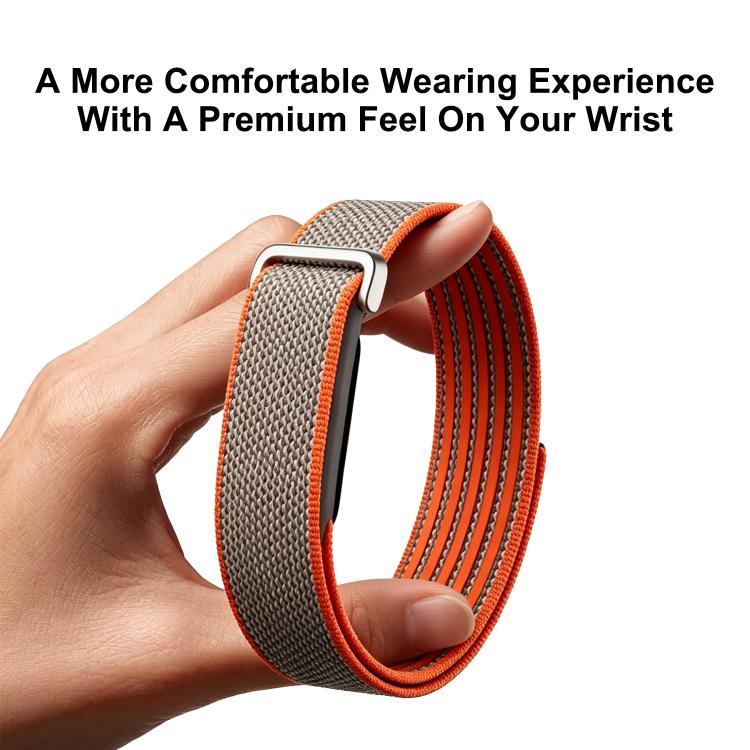 Nylon Braided Hook and Loop Fastener Watch Band, For Google Fitbit Air