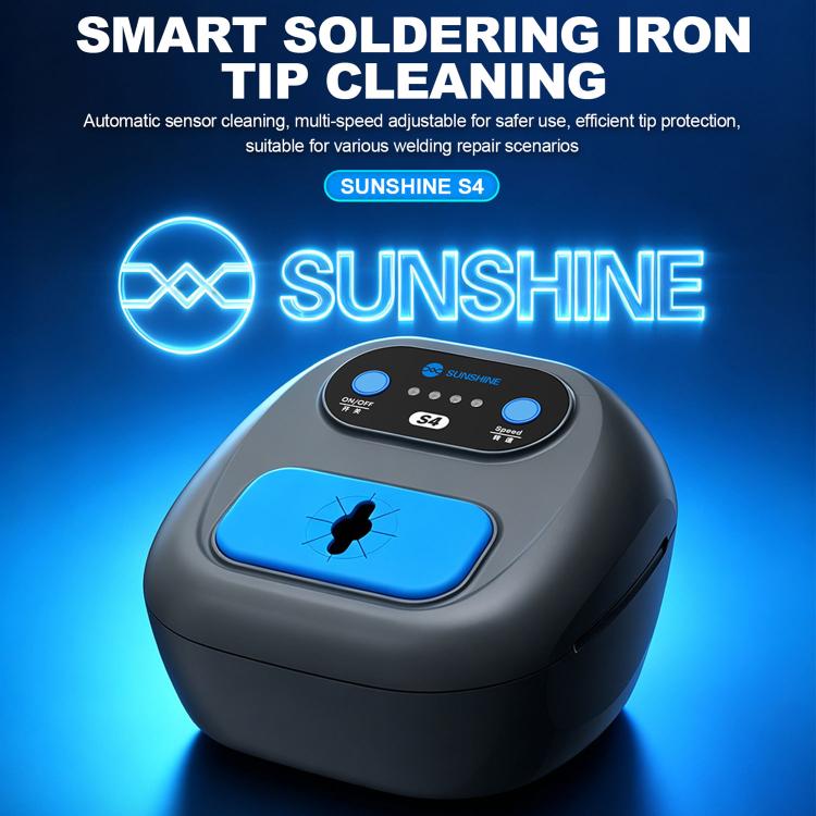 SUNSHINE S4 Adjustable Speed Automatic Soldering Iron Tip Cleaner, US Plug