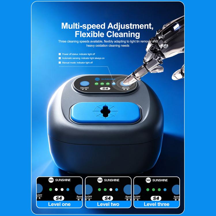 SUNSHINE S4 Adjustable Speed Automatic Soldering Iron Tip Cleaner, US Plug
