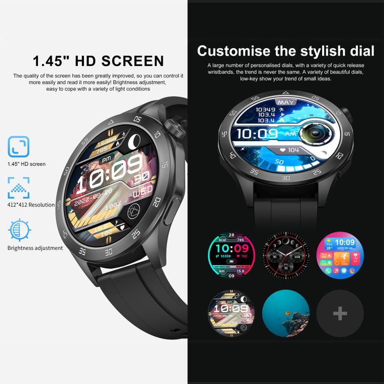 QS39 Smart Watch, 1.45 inch Screen, BT Call, Heart Rate, Blood Oxygen, Blood Pressure
