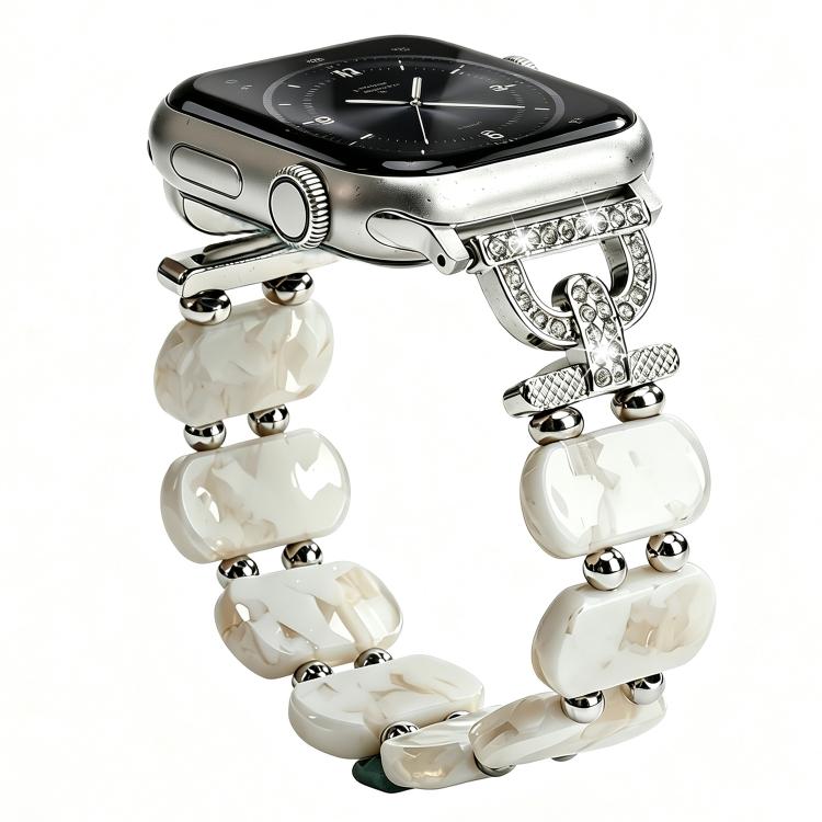 D-Shaped Rhinestone Chain Resin Watch Band, For Apple Watch 46mm / 49mm / 45mm / 44mm, For Apple Watch 42mm / 41mm / 40mm / 38mm