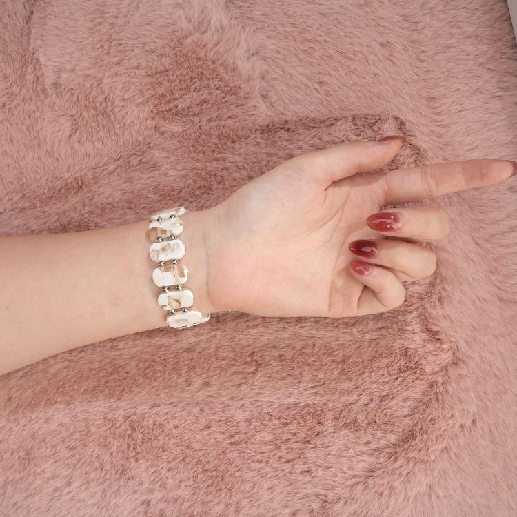 D-Shaped Rhinestone Chain Resin Watch Band, For Apple Watch 46mm / 49mm / 45mm / 44mm, For Apple Watch 42mm / 41mm / 40mm / 38mm