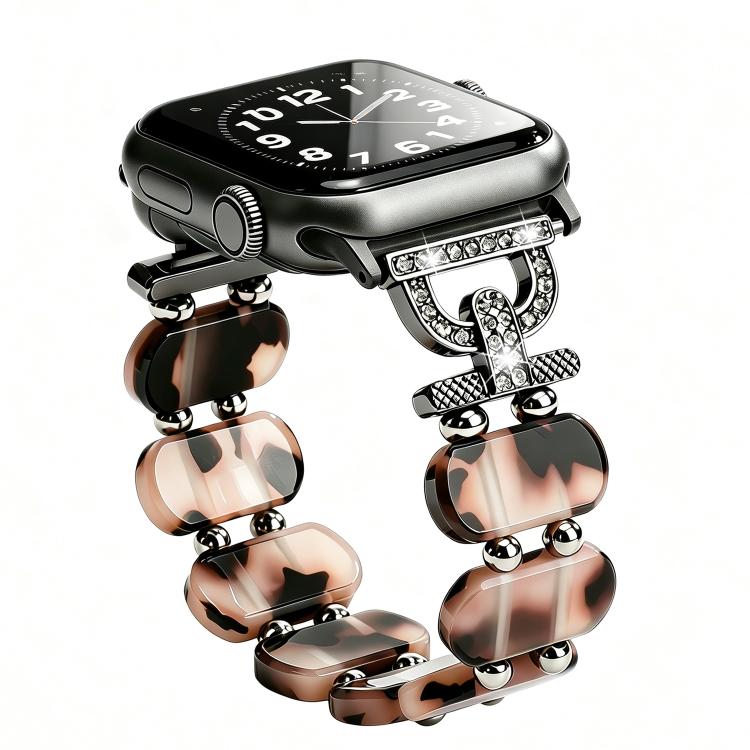 D-Shaped Rhinestone Chain Resin Watch Band, For Apple Watch 46mm / 49mm / 45mm / 44mm, For Apple Watch 42mm / 41mm / 40mm / 38mm