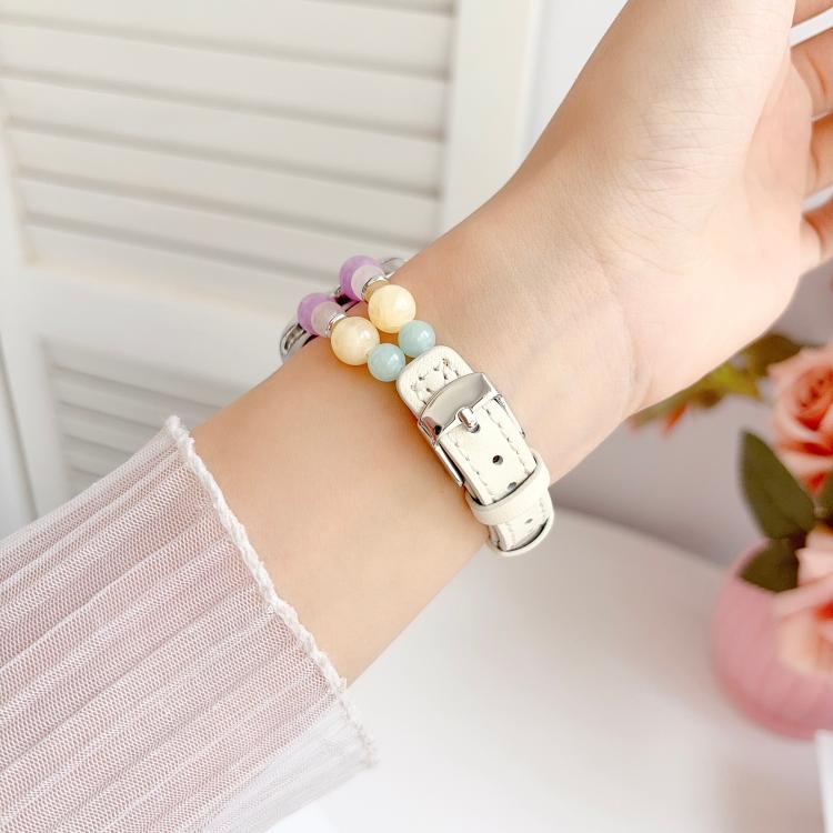 Rainbow Candy Beaded Hybrid Vegan Leather Watch Band, For Apple Watch 46mm / 49mm / 45mm / 44mm, For Apple Watch 42mm / 41mm / 40mm / 38mm