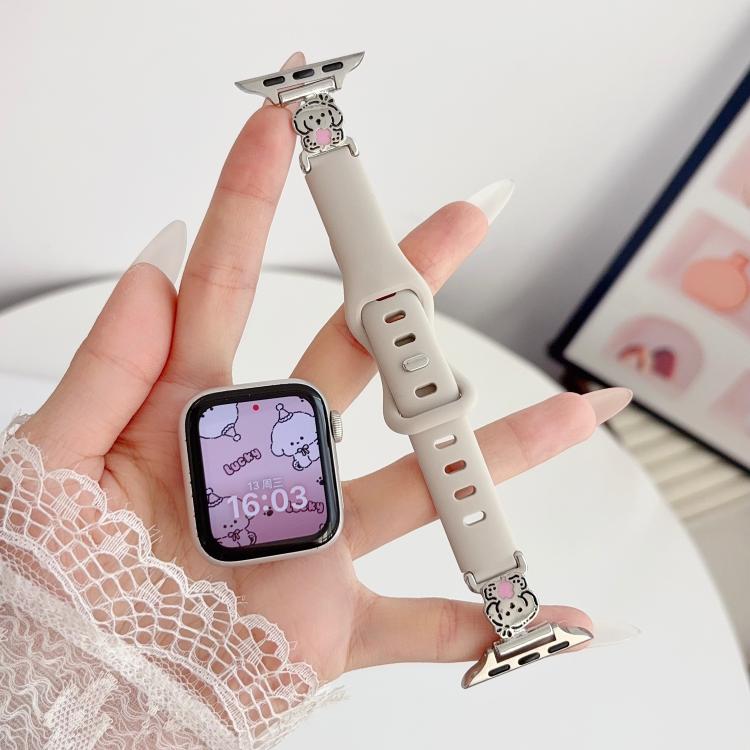 Metal Cartoon Hybrid Starlight Silicone Watch Band, For Apple Watch 46mm / 49mm / 45mm / 44mm, For Apple Watch 42mm / 41mm / 40mm / 38mm