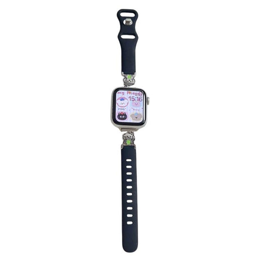 Metal Cartoon Hybrid Black Silicone Watch Band, For Apple Watch 46mm / 49mm / 45mm / 44mm, For Apple Watch 42mm / 41mm / 40mm / 38mm
