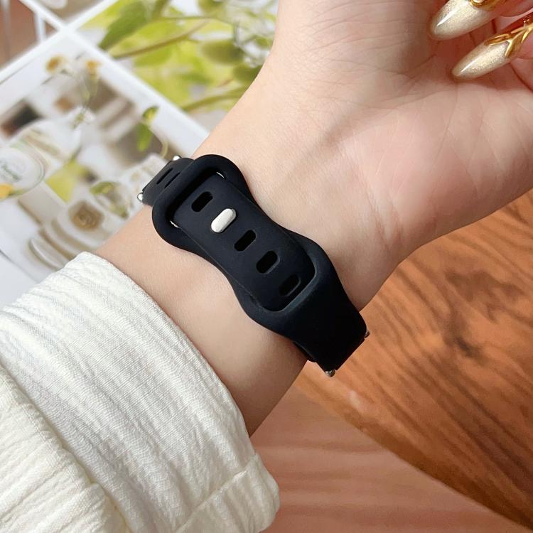 Metal Cartoon Hybrid Black Silicone Watch Band, For Apple Watch 46mm / 49mm / 45mm / 44mm, For Apple Watch 42mm / 41mm / 40mm / 38mm