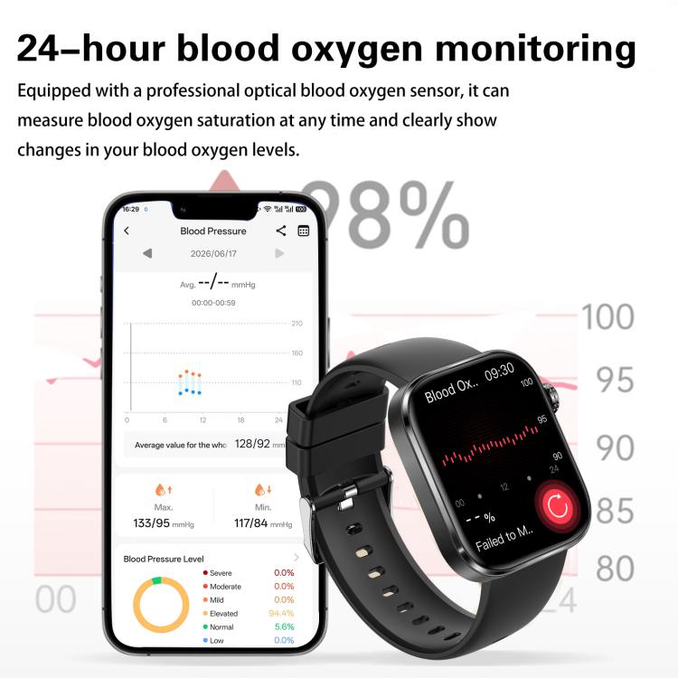 GE53 Smart Watch, 1.92 inch Screen, BT Call, ECG, ECG Heart Rate, Blood Oxygen, Blood Pressure