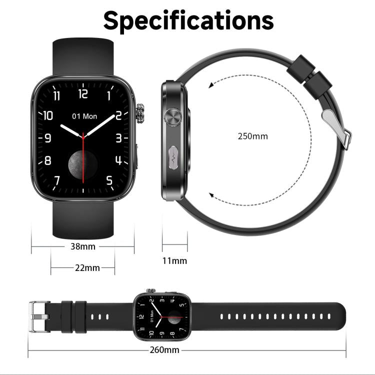 GE53 Smart Watch, 1.92 inch Screen, BT Call, ECG, ECG Heart Rate, Blood Oxygen, Blood Pressure