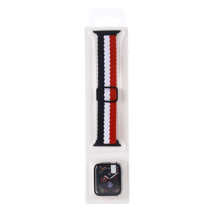 Adjustable Striped Woven Nylon Watch Band + Watch Case Set, For Apple Watch Series 9 / 8 / 7 45mm, For Apple Watch Series 9 / 8 / 7 41mm