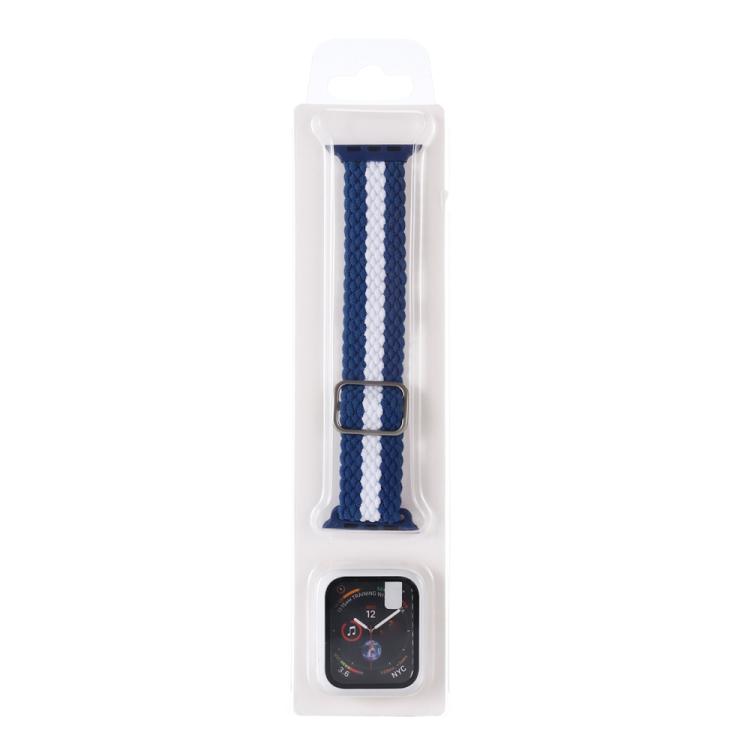 Adjustable Striped Woven Nylon Watch Band + Watch Case Set, For Apple Watch Series 9 / 8 / 7 45mm, For Apple Watch Series 9 / 8 / 7 41mm