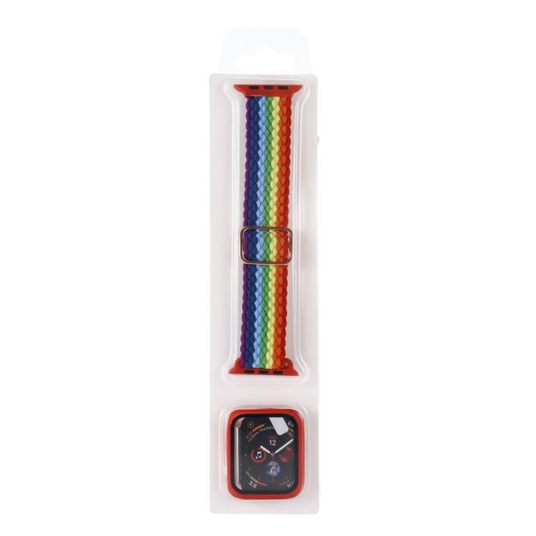 Adjustable Striped Woven Nylon Watch Band + Watch Case Set, For Apple Watch Series 11 / 10 46mm, For Apple Watch Ultra 3 / 2 / 1 Ultra 49mm