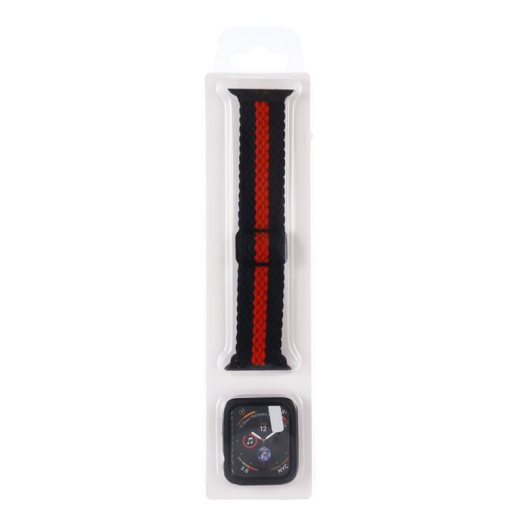 Adjustable Striped Woven Nylon Watch Band + Watch Case Set, For Apple Watch Series 6 / 5 / 4 / SE 44mm, For Apple Watch Series 6 / 5 / 4 / SE 40mm