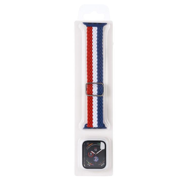 Adjustable Striped Woven Nylon Watch Band + Watch Case Set, For Apple Watch Series 6 / 5 / 4 / SE 44mm, For Apple Watch Series 6 / 5 / 4 / SE 40mm