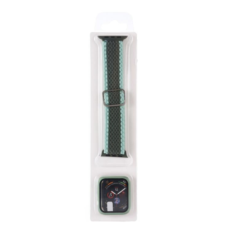 Adjustable Striped Woven Nylon Watch Band + Watch Case Set, For Apple Watch Series 6 / 5 / 4 / SE 44mm, For Apple Watch Series 6 / 5 / 4 / SE 40mm