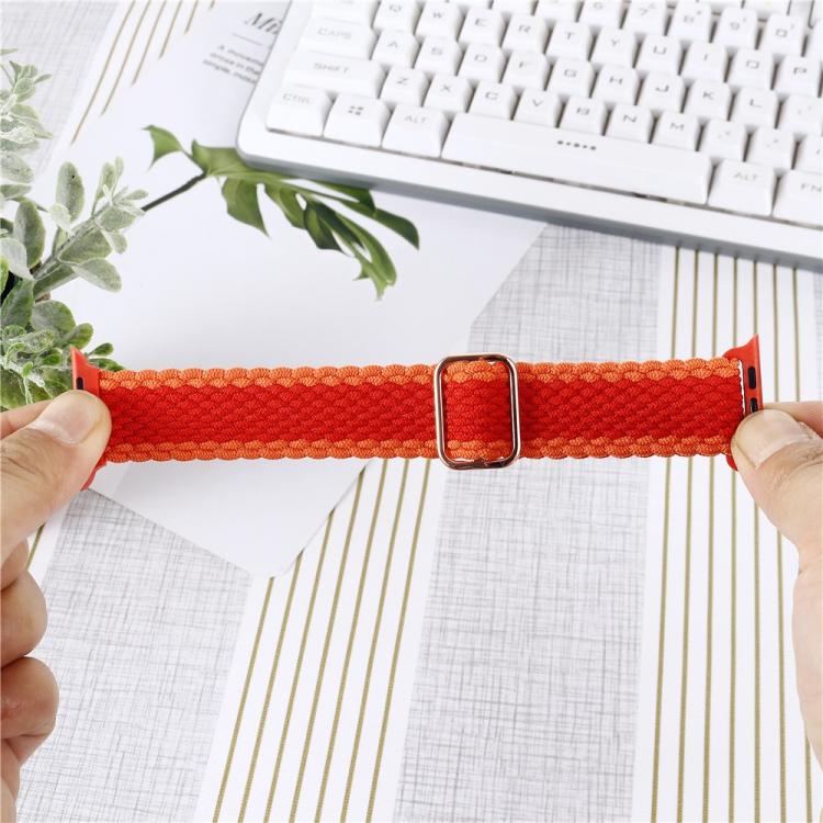 Adjustable Striped Woven Nylon Watch Band + Watch Case Set, For Apple Watch Series 6 / 5 / 4 / SE 44mm, For Apple Watch Series 6 / 5 / 4 / SE 40mm