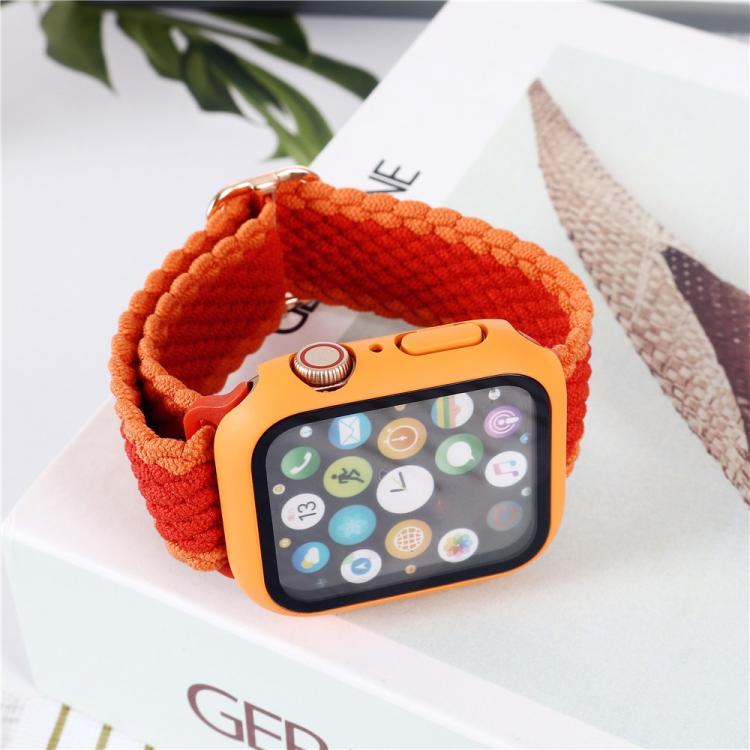 Adjustable Striped Woven Nylon Watch Band + Watch Case Set, For Apple Watch Series 11 / 10 46mm, For Apple Watch Ultra 3 / 2 / 1 Ultra 49mm