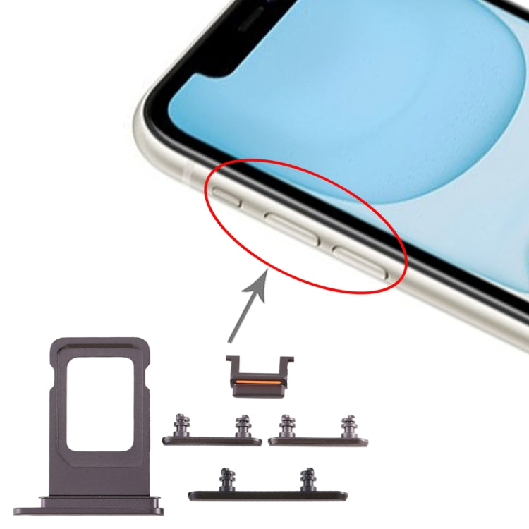 SIM Card Tray + Side Key for iPhone 11, For iPhone 11(Yellow)(Single card), For iPhone 11(Single card), For iPhone 11 (Purple)(Single card), For iPhone 11