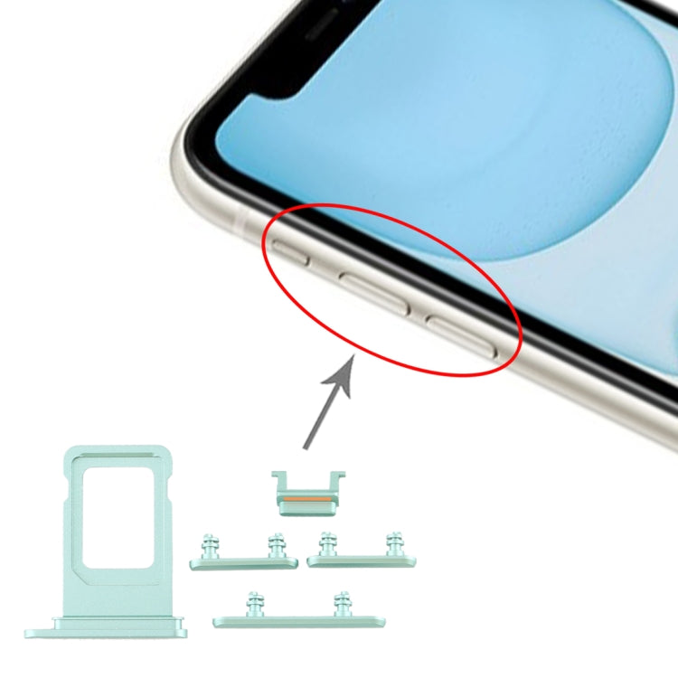 SIM Card Tray + Side Key for iPhone 11, For iPhone 11 (Purple)(Single card), For iPhone 11, For iPhone 11(Single card), For iPhone 11(Yellow)(Single card)