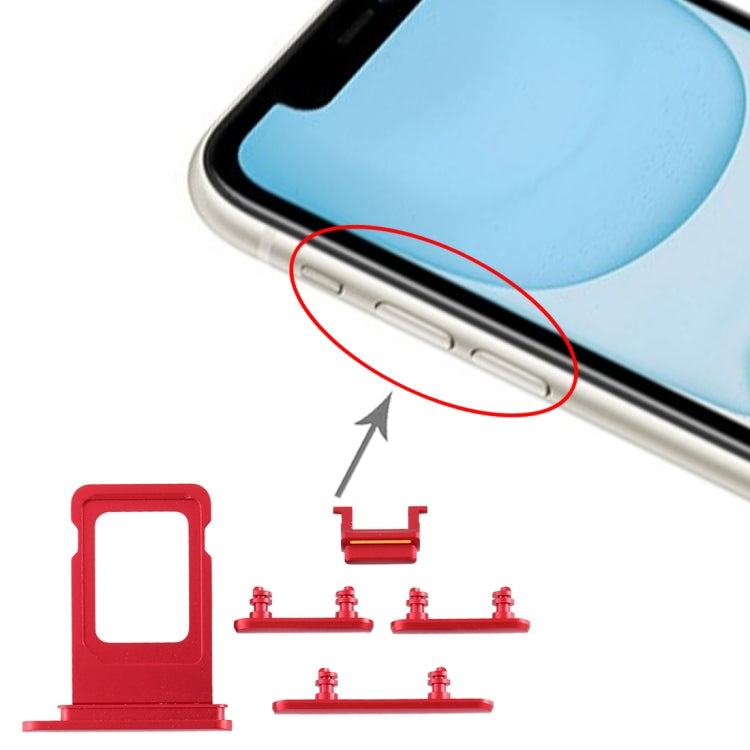 SIM Card Tray + Side Key for iPhone 11, For iPhone 11 (Purple)(Single card), For iPhone 11, For iPhone 11(Single card), For iPhone 11(Yellow)(Single card)