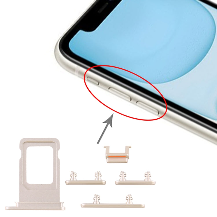 SIM Card Tray + Side Key for iPhone 11, For iPhone 11 (Purple)(Single card), For iPhone 11, For iPhone 11(Single card), For iPhone 11(Yellow)(Single card)