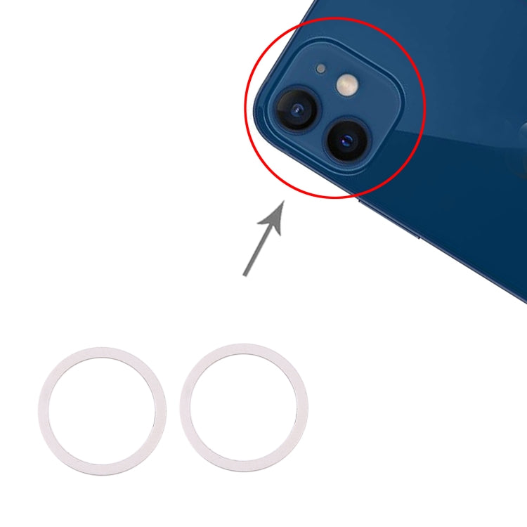 2 PCS Rear Camera Glass Lens Metal Protector Hoop Ring for iPhone 12, For iPhone 12
