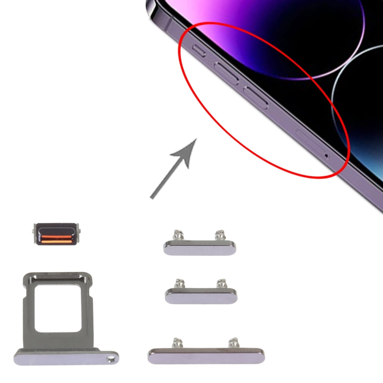 SIM Card Tray + Side Keys for iPhone 14 Pro, For iPhone 14 Pro(Purple), For iPhone 14 Pro (Single card), For iPhone 14 Pro, For iPhone 14 Pro(Single card)