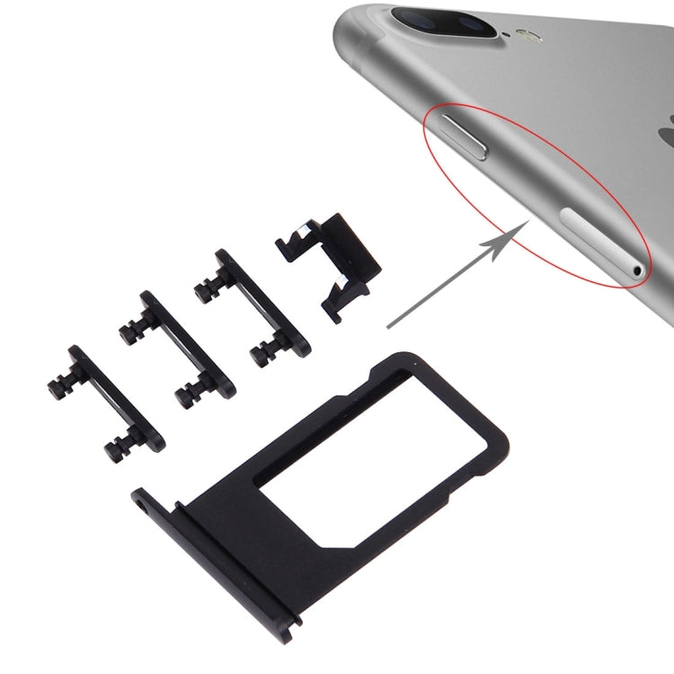 Card Tray + Volume Control Key + Power Button + Mute Switch Vibrator Key for iPhone 7 Plus, For iPhone 7 Plus