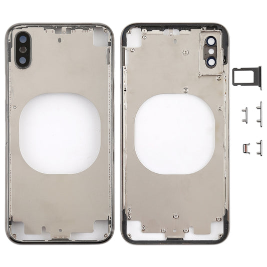 Transparent Battery Back Cover with Camera Lens Frame & SIM Card Tray & Side Keys for iPhone X, For iPhone X (Transparent Back)