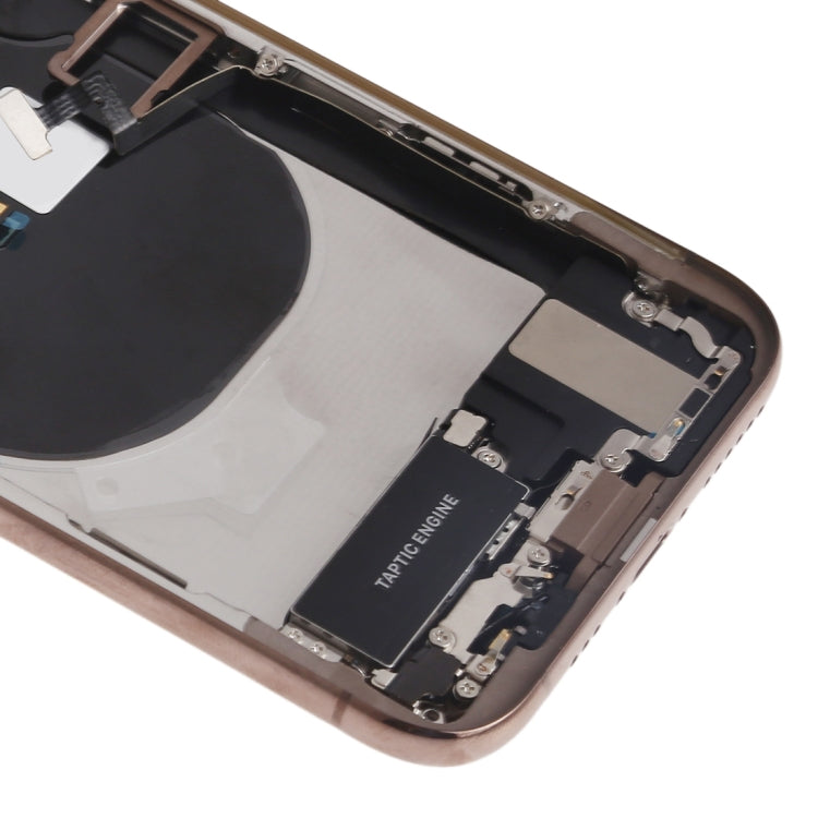 Battery Back Cover Assembly (with Side Keys & Speaker Ringer Buzzer & Motor & Camera Lens & Card Tray & Power Button + Volume Button + Charging Port + Signal Flex Cable & Wireless Charging Module) for iPhone XS, For iPhone XS (Full Assembly)           ...
