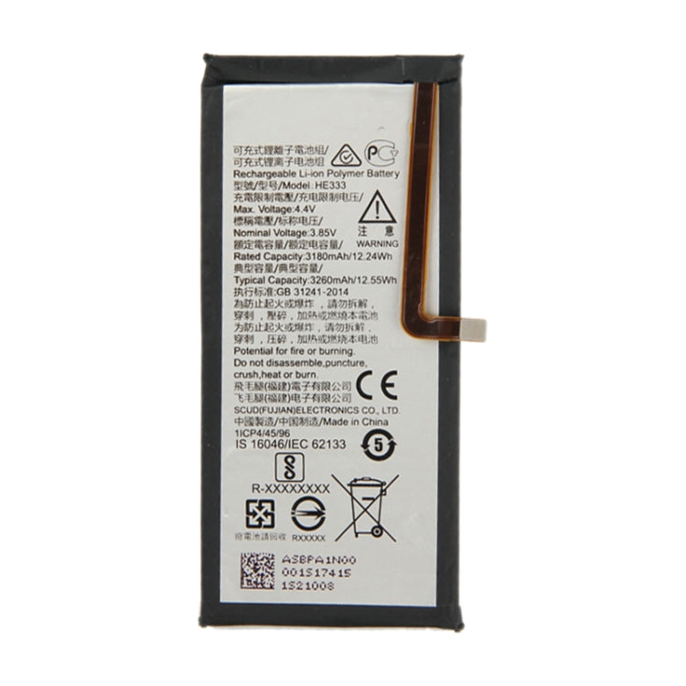 HE333 for Nokia 8 Sirocco Li-ion Polymer Battery, For Nokia 8 Sirocco
