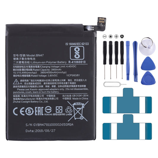 3900mAh BN47 for Xiaomi Redmi 6 Pro Li-Polymer Battery, Redmi 6 Pro