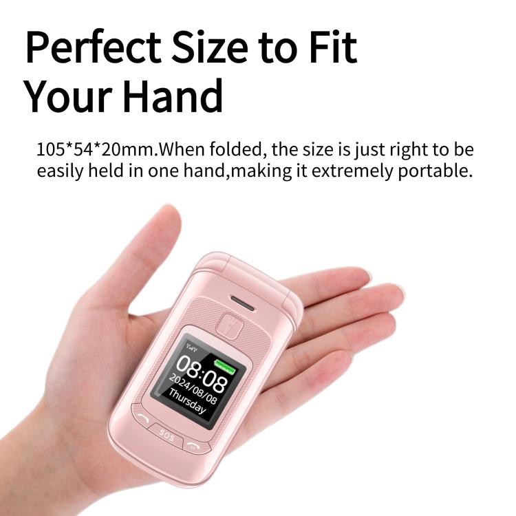 Mafam F899 Flip Phone, 2.4 inch, 32MB+32MB, Support FM, SOS, GSM, Family Number, Big Keys, Dual SIM, US Plug, US Plug