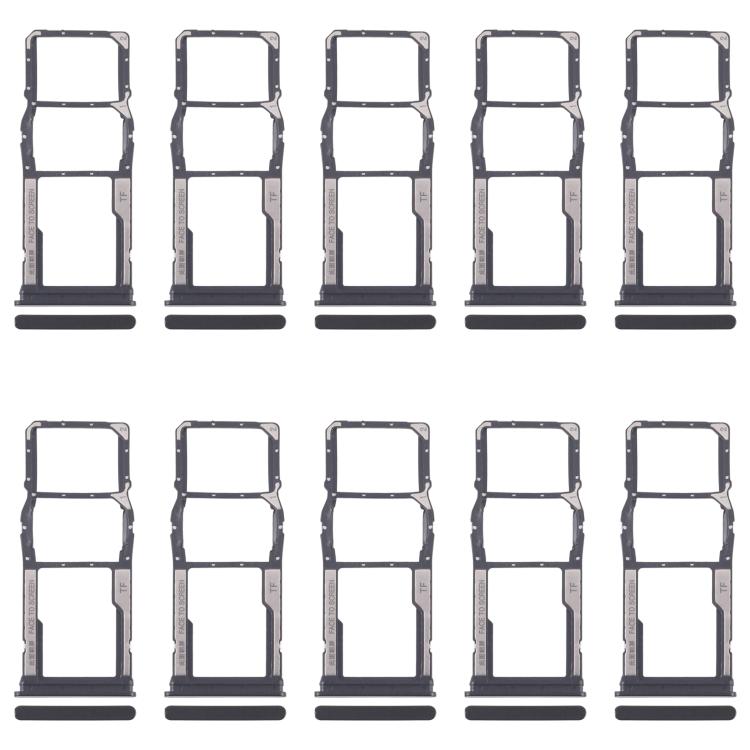 For Xiaomi Redmi 13C 5G 10pcs SIM Card Tray + SIM Card Tray + Micro SD Card Tray, For Xiaomi Redmi 13C 5G