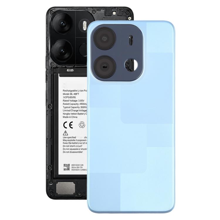 For Tecno Pop 7 BF6 Original Battery Back Cover with Camera Lens Frame / Side Keys, For Tecno Pop 7, For Tecno Pop 7 (Original), For Tecno Pop 7(Original)