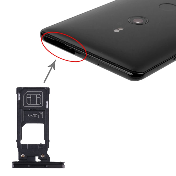 SIM Card Tray + Micro SD Card Tray for Sony Xperia XZ3, For Sony Xperia XZ3, For Sony Xperia XZ3 (Purple)