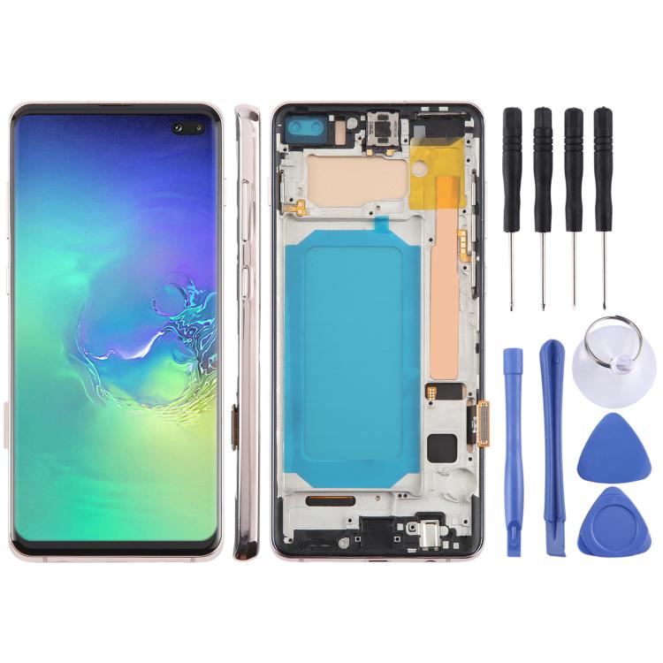 For Samsung Galaxy S10+ SM-G975F 6.38 inch TFT LCD Screen Digitizer Full Assembly with Frame, Not Supporting Fingerprint Identification