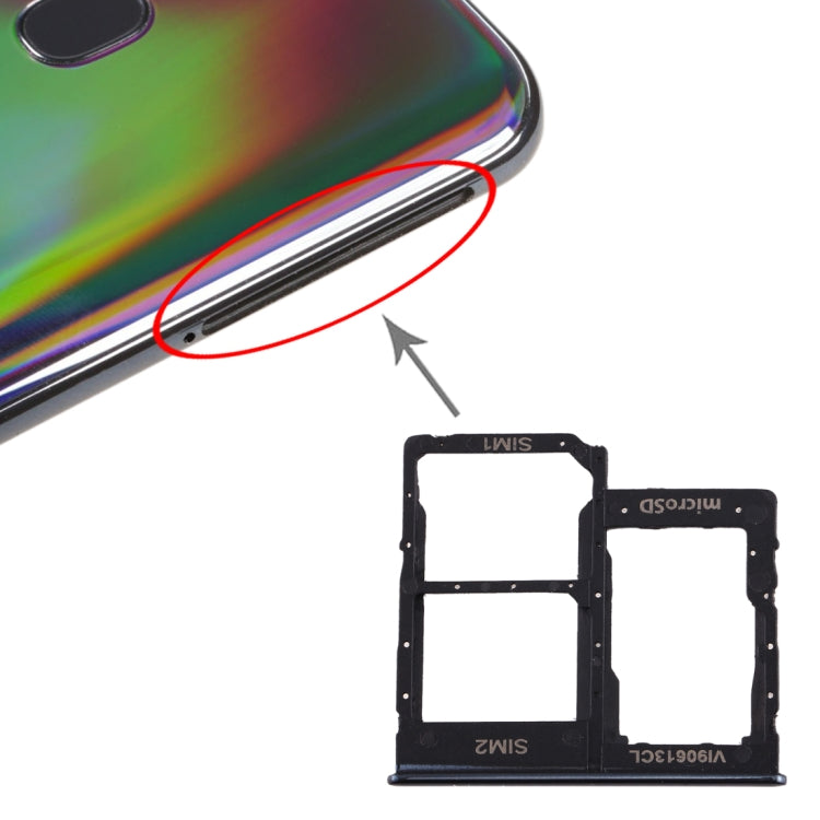 For Galaxy A40 SIM Card Tray + SIM Card Tray + Micro SD Card Tray, For Samsung Galaxy A40, For Samsung Galaxy A40 (Dark Blue), For Galaxy A40(Red), For Galaxy A40