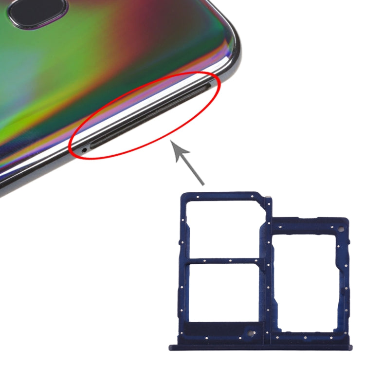 For Galaxy A40 SIM Card Tray + SIM Card Tray + Micro SD Card Tray, For Samsung Galaxy A40, For Samsung Galaxy A40 (Dark Blue), For Galaxy A40(Red), For Galaxy A40