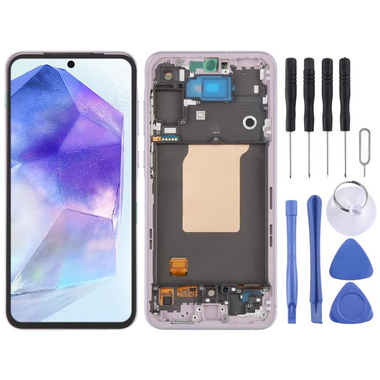 For Samsung Galaxy A55 SM-A556B Original LCD Screen Digitizer Full Assembly with Frame, For Samsung Galaxy A55(Original)