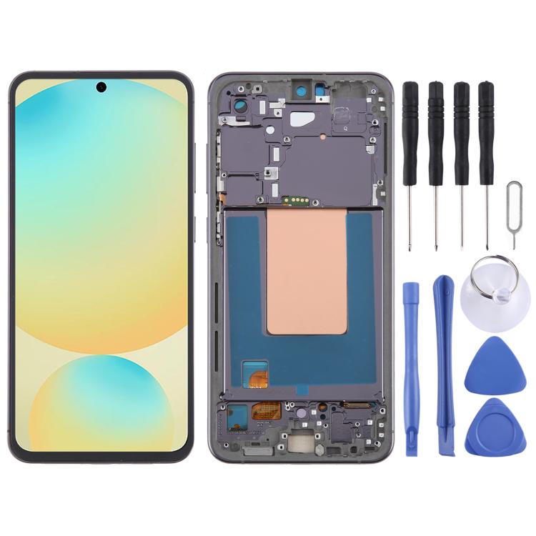 For Samsung Galaxy S24 FE SM-S721B OLED LCD Screen Digitizer Full Assembly with Frame, For Samsung Galaxy S24 FE