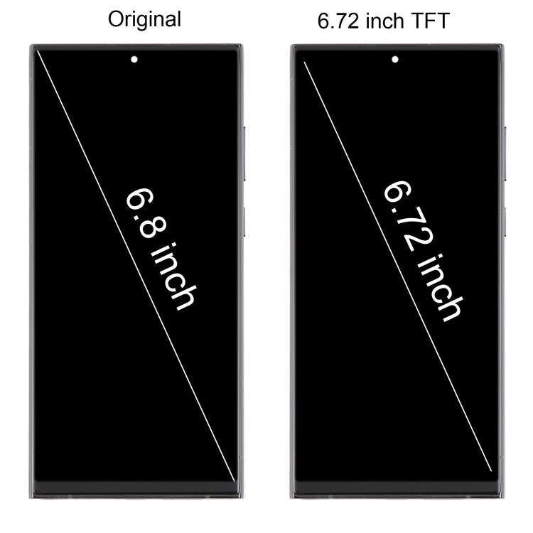 For Samsung Galaxy S22 Ultra SM-S908B 6.72 inch TFT LCD Screen Digitizer Full Assembly with Frame, Not Supporting Fingerprint Identification
