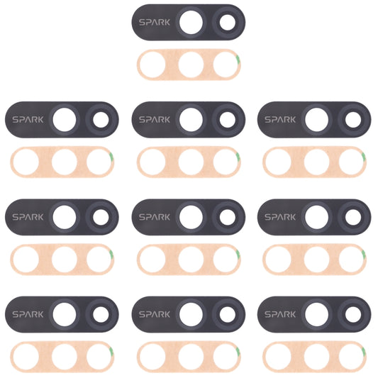 For Tecno Spark 4 Lite KC8S 10pcs Back Camera Lens, For Tecno Spark 4 Lite