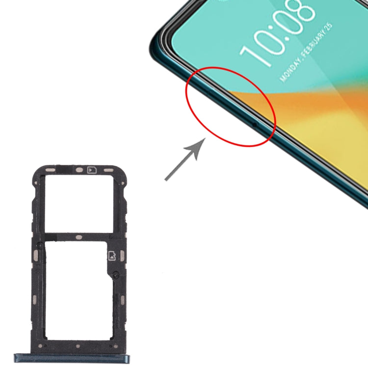 SIM Card Tray + SIM Card Tray / Micro SD Card Tray for ZTE Blade V10 Vita, For ZTE Blade V10 Vita, For ZTE Blade V10 Vita(Dark Green)