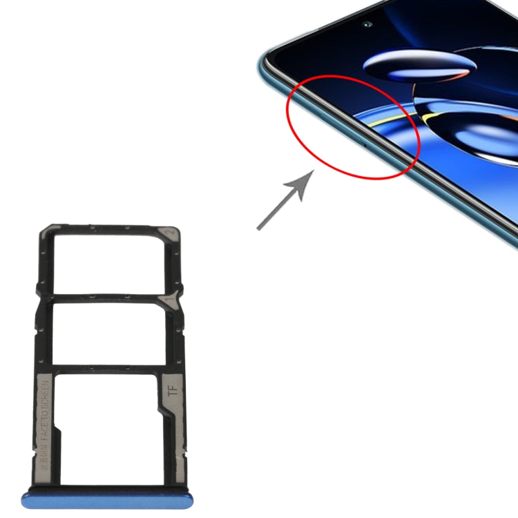 For Xiaomi Redmi Note 11SE SIM Card Tray + SIM Card Tray + Micro SD Card Tray, For Xiaomi Redmi Note 11SE
