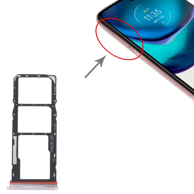 For Motorola Moto G42 SIM Card Tray + SIM Card Tray + Micro SD Card Tray, For Motorola Moto G42