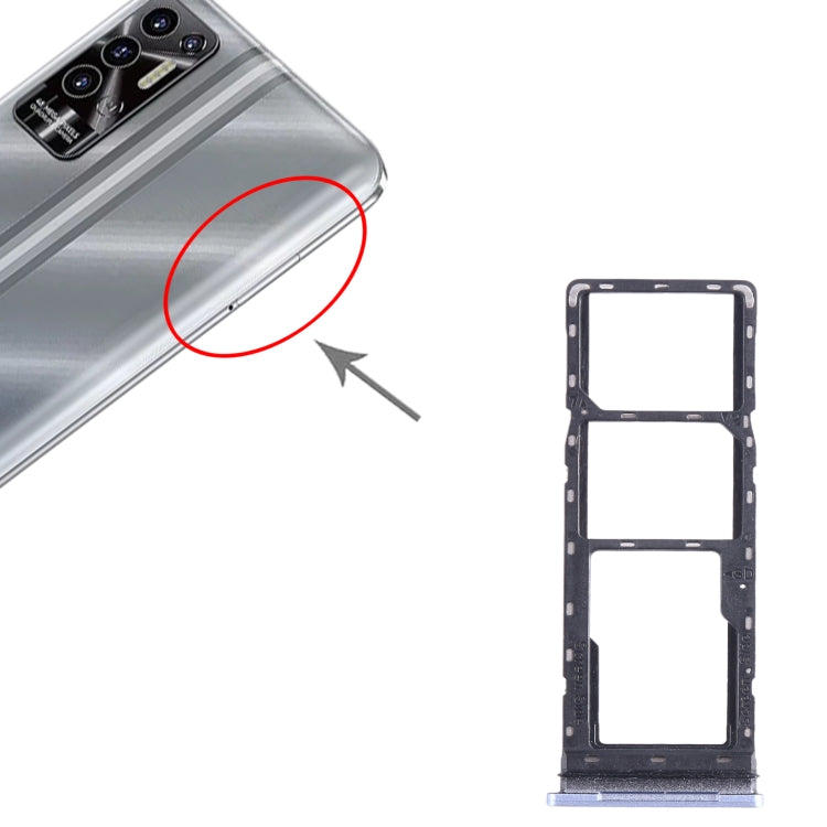 For Tecno Pova 2 SIM Card Tray + SIM Card Tray + Micro SD Card Tray, For Tecno Pova 2 (Baby Blue), For Tecno Pova 2
