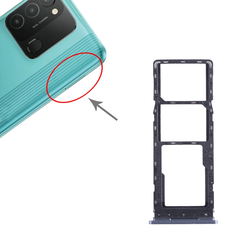 For Tecno Spark 8C KG5k SIM Card Tray + SIM Card Tray + Micro SD Card Tray, For Tecno Spark 8C